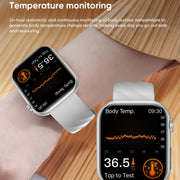 MT500 1.97 inch IP67 Water-resistant Smart Watch, Support Electrocardiogram / Temperature Measurement(Black)