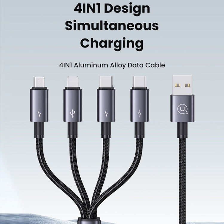 USAMS SJ739 1.2m 4 in 1 Type-C Fast Charging Cable(Titanium Gray)