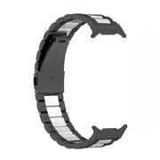 For Samsung Galaxy Watch Ultra 47mm Three Beads Stainless Steel Watch Band(Black Silver Black)