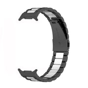 For Samsung Galaxy Watch Ultra 47mm Three Beads Stainless Steel Watch Band(Black Silver Black)