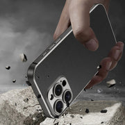 For iPhone 16 Pro GKK Metal Paint Skin Feel Leather Full Coverage Phone Case(Carbon Fibre)
