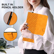 For Lenovo Tab M11 / Xiaoxin Pad 2024 Honeycomb Embossed Leather Smart Tablet Case(Yellow)