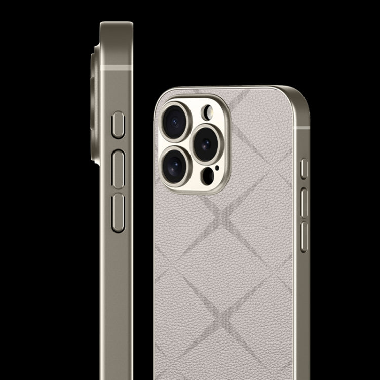 For iPhone 16 Pro GKK Asterism Metal Paint Skin Feel Leather Full Coverage Phone Case(Mountain Gray)