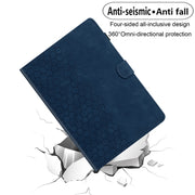 For Samsung Galaxy Tab S9 / S9 FE Honeycomb Embossed Leather Smart Tablet Case(Blue)