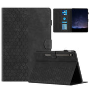 For Samsung Galaxy Tab S9 / S9 FE Honeycomb Embossed Leather Smart Tablet Case(Black)