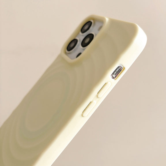 For iPhone 16 Pro Frosted Wave Texture MagSafe Magnetic TPU Phone Case(Orange)