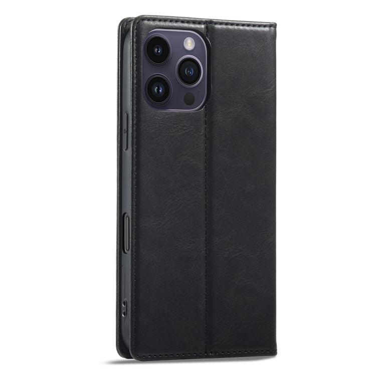 For iPhone 16 Pro Max LC.IMEEKE RFID Anti-theft Leather Phone Case(Black)