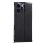 For iPhone 16 Pro Max LC.IMEEKE RFID Anti-theft Leather Phone Case(Black)