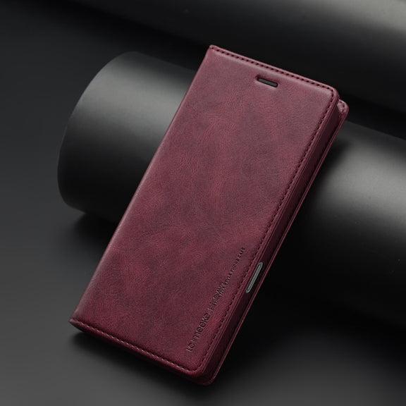 For iPhone 16 Pro Max LC.IMEEKE RFID Anti-theft Leather Phone Case(Red)