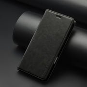 For iPhone 16 Pro LC.IMEEKE RFID Anti-theft Leather Phone Case(Black)