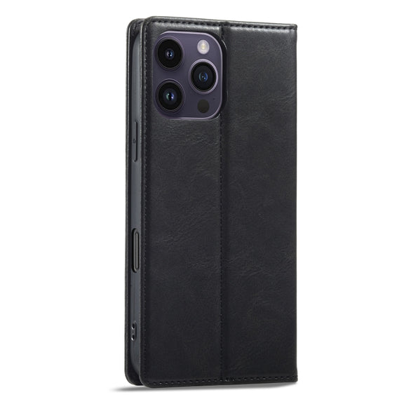 For iPhone 16 Pro LC.IMEEKE RFID Anti-theft Leather Phone Case(Black)