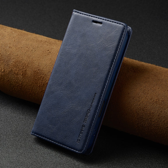For iPhone 16 Plus LC.IMEEKE RFID Anti-theft Leather Phone Case(Blue)