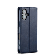For iPhone 16 LC.IMEEKE RFID Anti-theft Leather Phone Case(Blue)