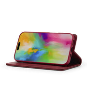 For iPhone 16 LC.IMEEKE RFID Anti-theft Leather Phone Case(Red)
