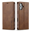 For iPhone 16 LC.IMEEKE RFID Anti-theft Leather Phone Case(Brown) - iPhone 16 Cases by LC.IMEEKE | Online Shopping South Africa | PMC TechLife | Buy Now Pay Later Mobicred