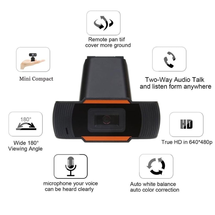 1080P 25fps HD Computer Camera Integrated Microphone USB Web Cam(Black)