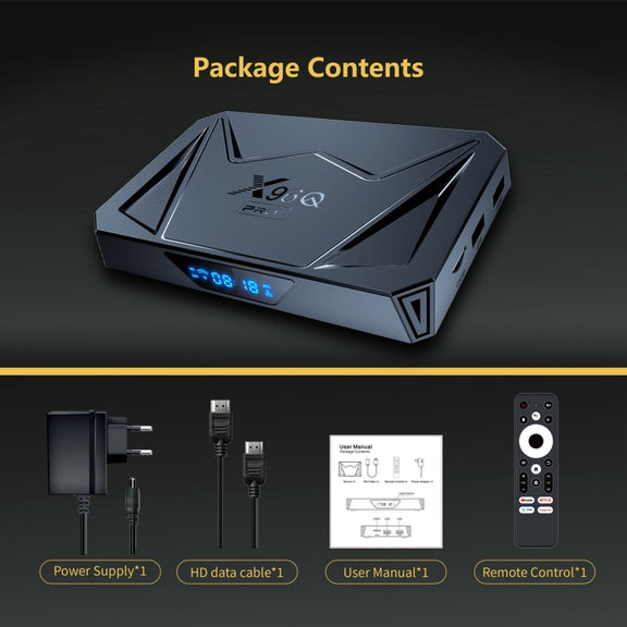 X96Q Pro+ Cortex-A55 Android 14 Octa-core CPU 4K HD Internet Set-top Box, RAM:2GB+16GB(UK Plug)