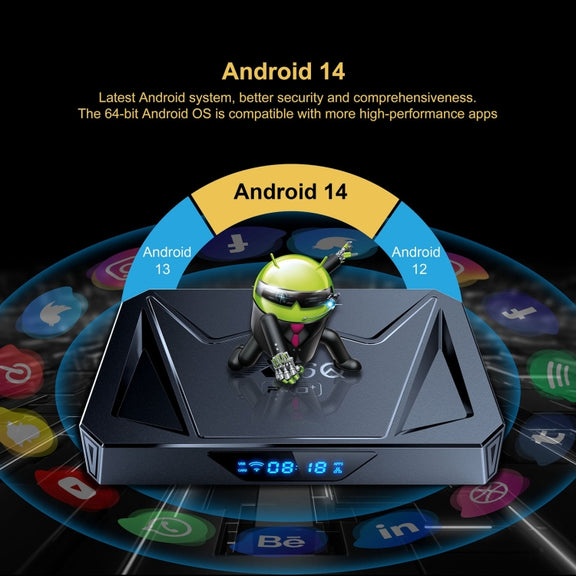 X96Q Pro+ Cortex-A55 Android 14 Octa-core CPU 4K HD Internet Set-top Box, RAM:2GB+16GB(UK Plug)