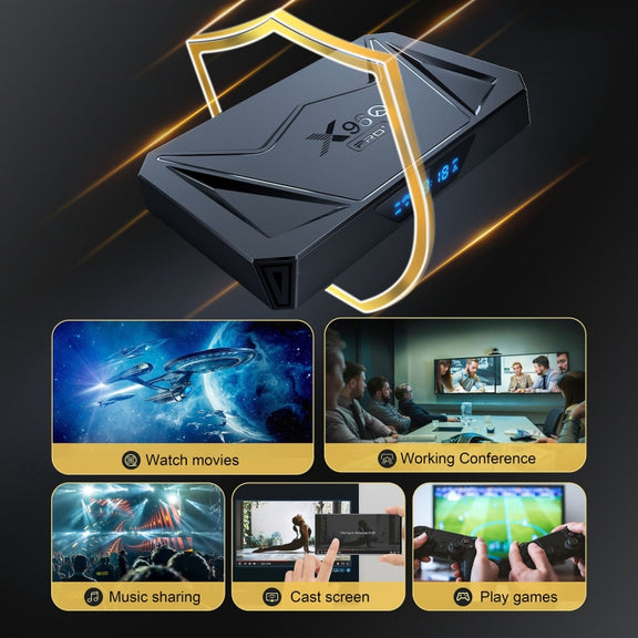 X96Q Pro+ Cortex-A55 Android 14 Octa-core CPU 4K HD Internet Set-top Box, RAM:2GB+16GB(UK Plug)