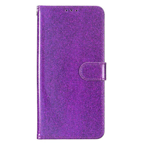 For Honor X6c 4G Glitter Powder Flip Leather Phone Case(Purple)