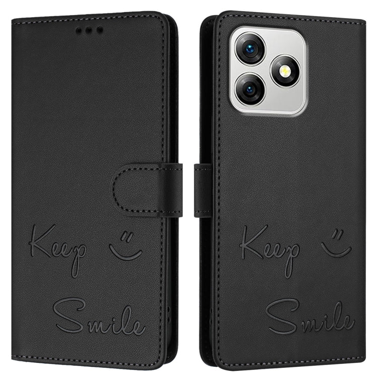 For Ulefone Note 18 Ultra 5G Smile Embossing RFID Leather Phone Case(Black)