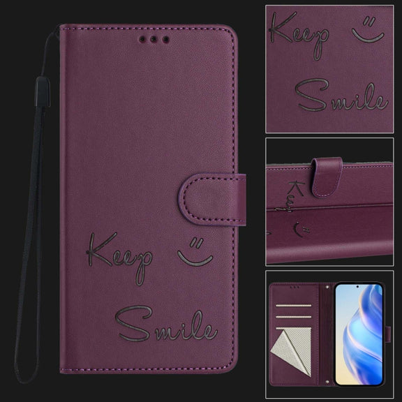 For Ulefone Note 18 Ultra 5G Smile Embossing RFID Leather Phone Case(Violet)
