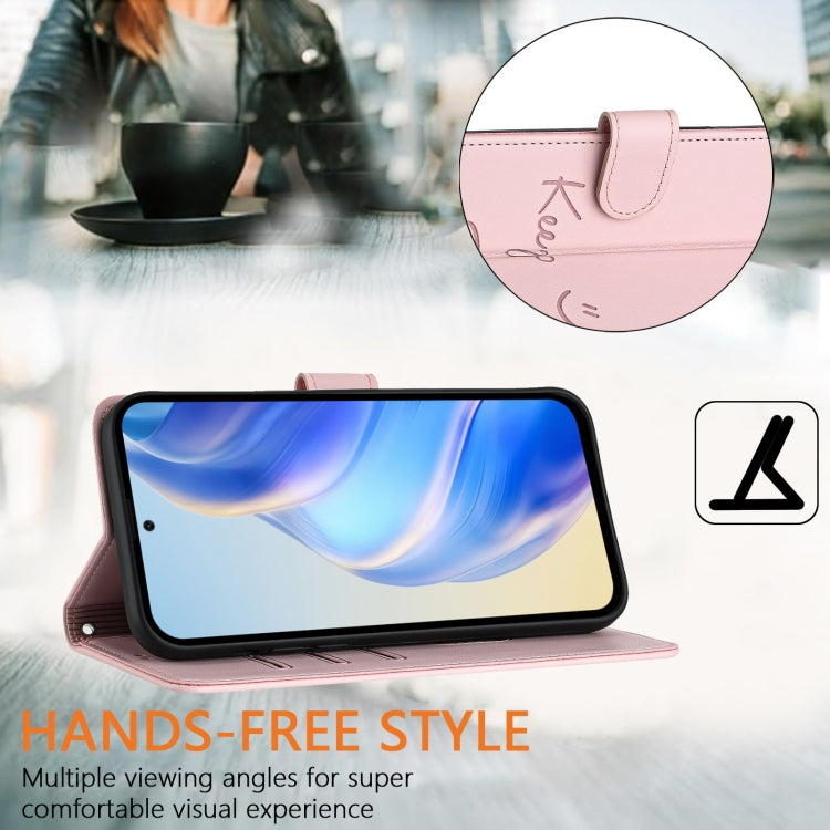 For Ulefone Note 14 Smile Embossing RFID Leather Phone Case(Pink)