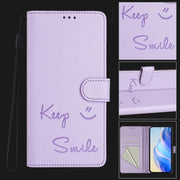 For Ulefone Note 14 Smile Embossing RFID Leather Phone Case(Light Purple)