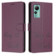 For Ulefone Note 14 Smile Embossing RFID Leather Phone Case(Violet)