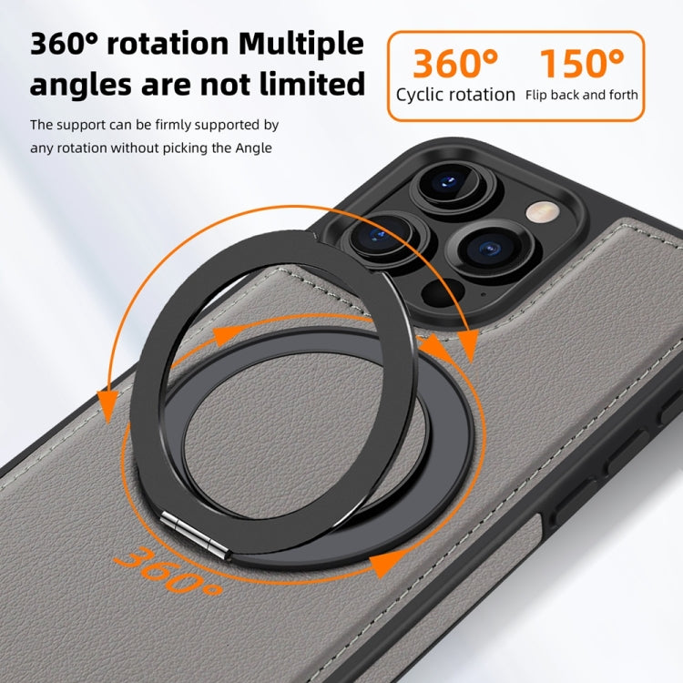 For iPhone 16 Pro Max Yashi 360 Degree Rotating MagSafe Holder Phone Case(Grey)