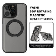 For iPhone 16 Pro Max Yashi 360 Degree Rotating MagSafe Holder Phone Case(Grey)