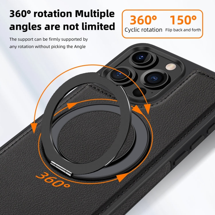 For iPhone 16 Pro Max Yashi 360 Degree Rotating MagSafe Holder Phone Case(Black)