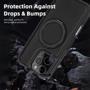 For iPhone 16 Pro Max Yashi 360 Degree Rotating MagSafe Holder Phone Case(Black)