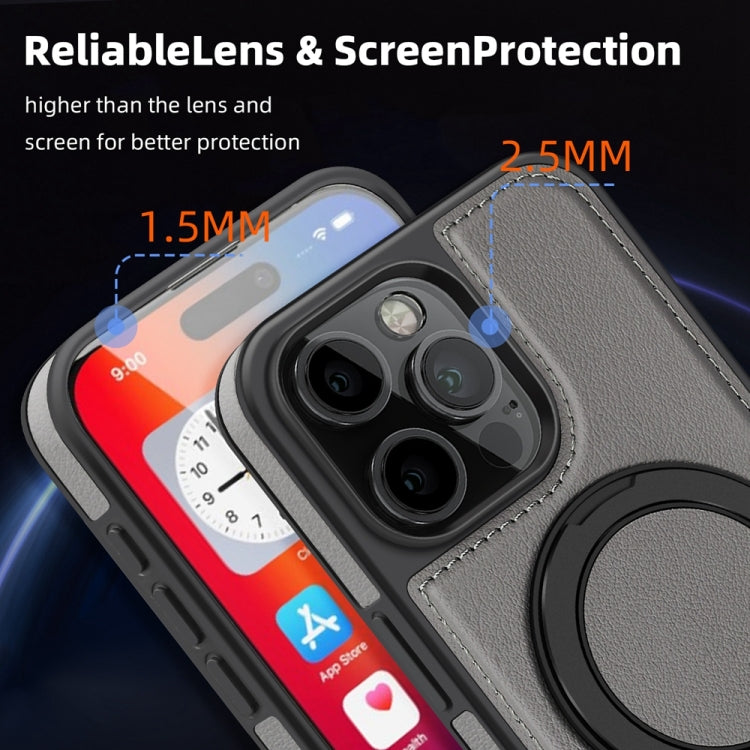 For iPhone 16 Pro Yashi 360 Degree Rotating MagSafe Holder Phone Case(Grey)