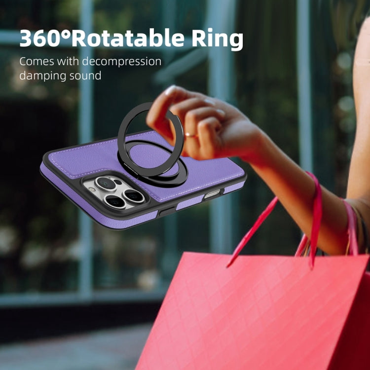 For iPhone 16 Pro Yashi 360 Degree Rotating MagSafe Holder Phone Case(Purple)