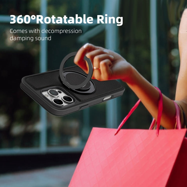 For iPhone 16 Pro Yashi 360 Degree Rotating MagSafe Holder Phone Case(Black)