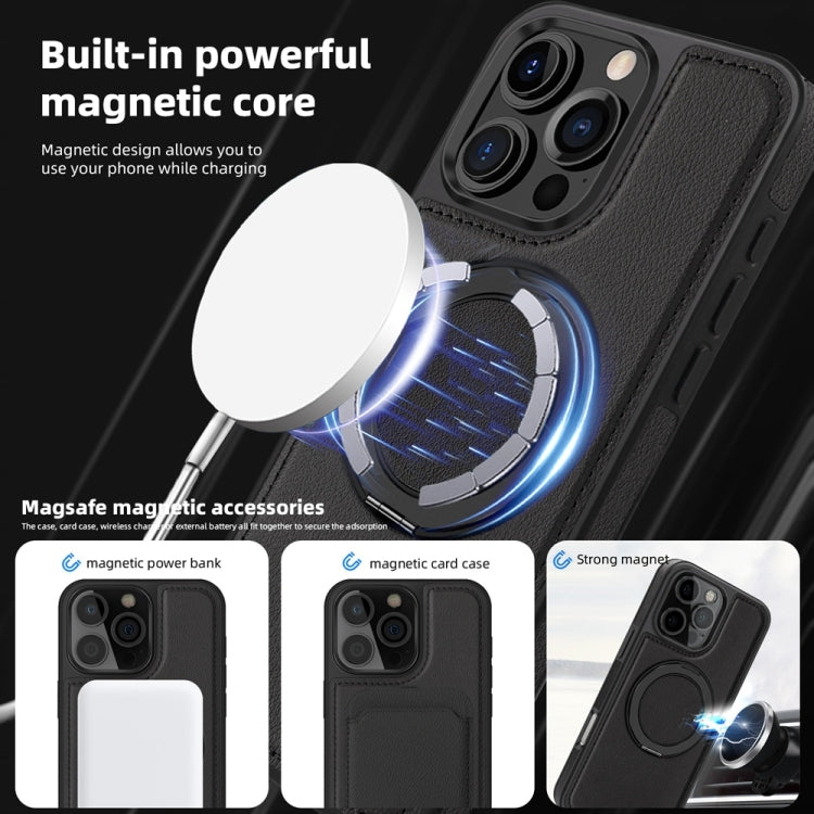 For iPhone 16 Pro Yashi 360 Degree Rotating MagSafe Holder Phone Case(Black)