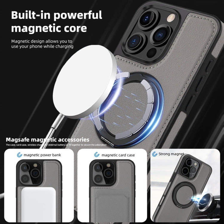 For iPhone 16 Plus Yashi 360 Degree Rotating MagSafe Holder Phone Case(Grey)