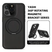For iPhone 16 Plus Yashi 360 Degree Rotating MagSafe Holder Phone Case(Black)