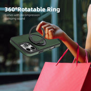 For iPhone 16 Yashi 360 Degree Rotating MagSafe Holder Phone Case(Dark Green)