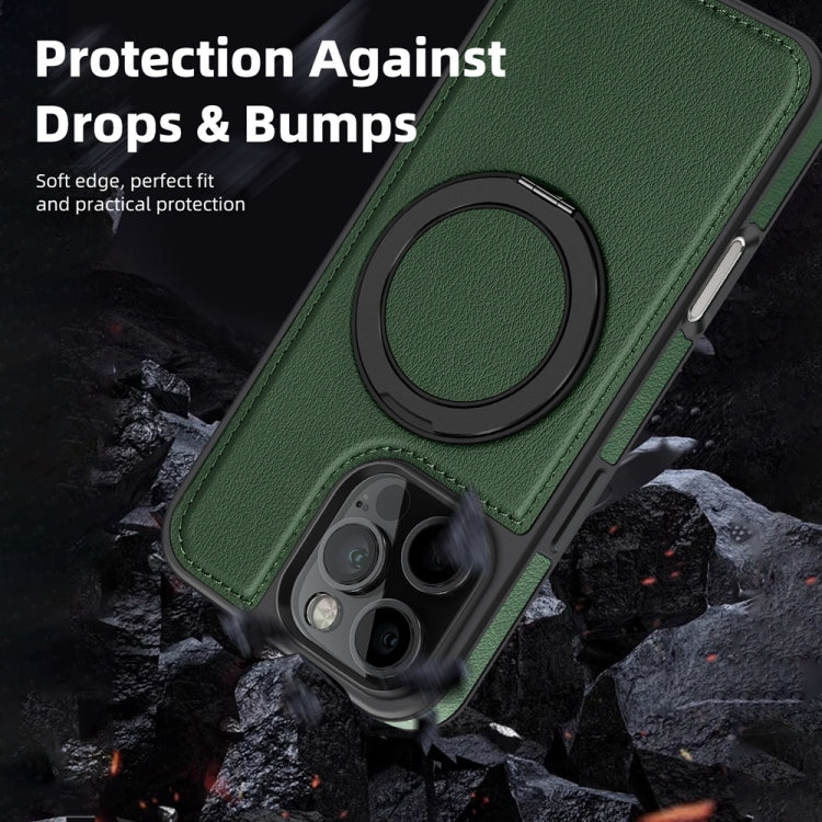 For iPhone 16 Yashi 360 Degree Rotating MagSafe Holder Phone Case(Dark Green)