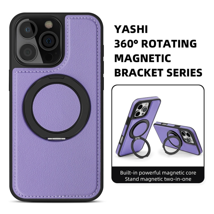 For iPhone 16 Yashi 360 Degree Rotating MagSafe Holder Phone Case(Purple)