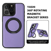 For iPhone 16 Yashi 360 Degree Rotating MagSafe Holder Phone Case(Purple)