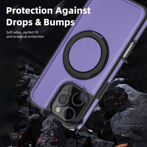 For iPhone 16 Yashi 360 Degree Rotating MagSafe Holder Phone Case(Purple)