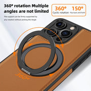 For iPhone 16 Yashi 360 Degree Rotating MagSafe Holder Phone Case(Brown)