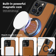 For iPhone 16 Yashi 360 Degree Rotating MagSafe Holder Phone Case(Brown)