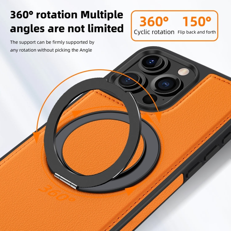 For iPhone 16 Yashi 360 Degree Rotating MagSafe Holder Phone Case(Orange)