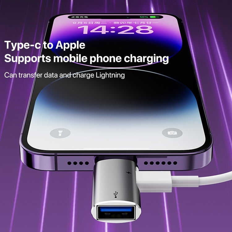 8 Pin to USB, USB-C / Type-C OTG Adapter(Silver)