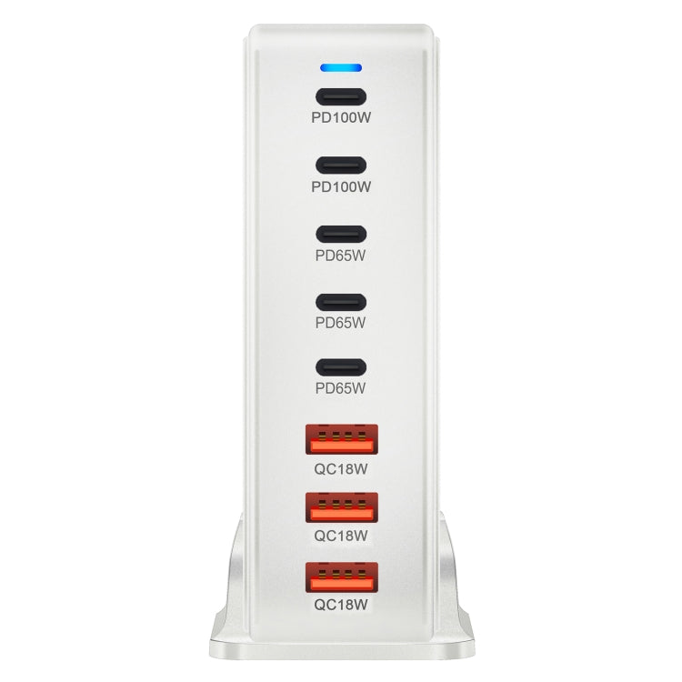 440W GaN USB Power Adapter Travel Charger with 3 x USB, 5 x PD Port, Plug:EU Plug(White)