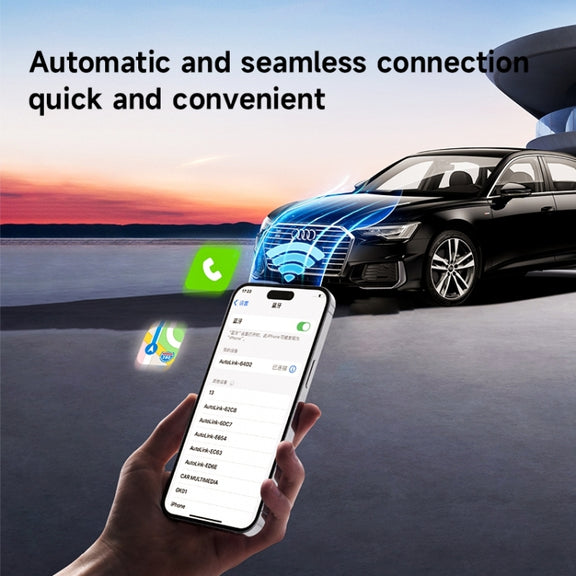 2 in 1 Car Carplay / Android Auto Carplay Box Wired to Wireless Adapter(Black)